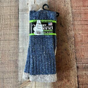 Wise Blend Mens Socks Merino Wool Rib Knit Boot Crew Socks in Blue size 9-13